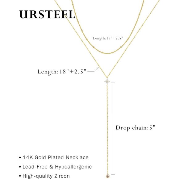 Hypoallergenic 14K Gold Plated Charm Necklace - Elegant Jewelry for Women - Picture 6 of 9